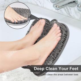 img 2 attached to 🚿 Large Shower Foot Scrubber Mat - Exfoliates, Massages, and Cleanses Your Feet Effortlessly, Boosts Foot Circulation and Alleviates Fatigued Feet - Non-Slip Suction Cups - Gray