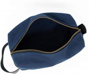 img 1 attached to 👜 Canvas and Leather Toiletry Bag - Full Grain Leather & Cotton Canvas, Made in USA, Fully Lined - Perfect Unisex Travel Dopp Kit & Functional Gift