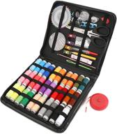 portable sewing kit with premium supplies for beginners, travelers, and adults - including thread, needles, scissors, thimble, and tape measure (large) logo