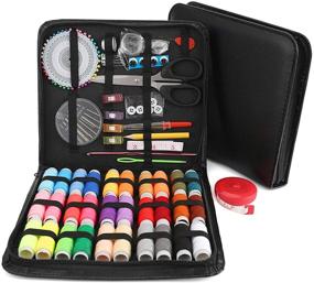 img 3 attached to Portable Sewing Kit with Premium Supplies for Beginners, Travelers, and Adults - Including Thread, Needles, Scissors, Thimble, and Tape Measure (Large)