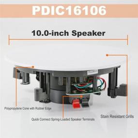 img 1 attached to 🔊 Pyle PDIC16106: 10” Flush Mount in-Wall in-Ceiling Speaker System, 2-Way Stereo Sound, 300 Watts, Quick Connect