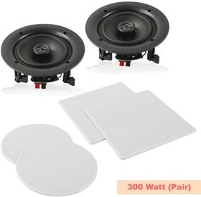 img 2 attached to 🔊 Pyle PDIC16106: 10” Flush Mount in-Wall in-Ceiling Speaker System, 2-Way Stereo Sound, 300 Watts, Quick Connect