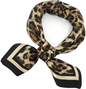 img 4 attached to 🧣 Stylish and Breathable Women's 100% Mulberry Silk Scarf - Fashionable Square Headscarf, 21×21 Inches