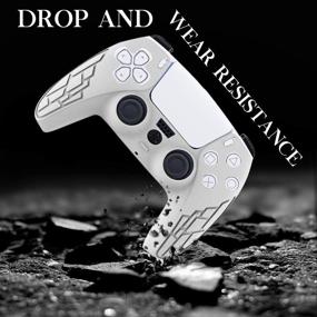 img 3 attached to Xinlykid PS5 Controller Cover - Silicone Case Skin Protective Covers with Thumb Grips Joystick (Camouflage Gray Skin x 1 + Thumb Grips x10)