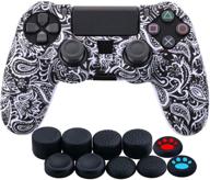 xinlykid ps5 controller cover - silicone case skin protective covers with thumb grips joystick (camouflage gray skin x 1 + thumb grips x10) logo