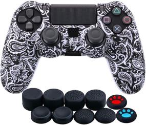 img 4 attached to Xinlykid PS5 Controller Cover - Silicone Case Skin Protective Covers with Thumb Grips Joystick (Camouflage Gray Skin x 1 + Thumb Grips x10)
