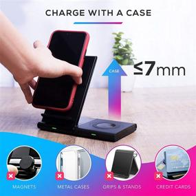 img 1 attached to 🔌 2 in 1 Wireless Charger - Dual Fast Charging Stand & Pad Station - Max 10W for Qi Devices, iPhone 12/11/X/8 (Pro, Pro Max, Mini), Samsung Galaxy S21/S20/S10/S9/Note, Google Pixel, LG - Adapter Not Included