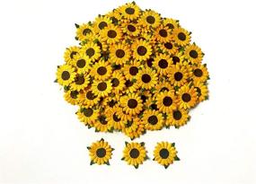 img 3 attached to Versatile TH 50 Tiny Sunflowers: Premium Mulberry Paper Craft Supplies for Scrapbooking, Card Making & Embellishments - 15 mm