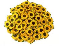 versatile th 50 tiny sunflowers: premium mulberry paper craft supplies for scrapbooking, card making & embellishments - 15 mm logo