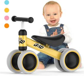 img 4 attached to 🚴 CREDO SPORT Baby Balance Bike | No Pedal Infant 4 Wheels Bicycle | 10-24 Month Toys for 1 Year Old | Birthday Gift | Balance Bike for Toddlers