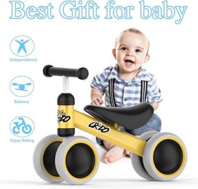 img 3 attached to 🚴 CREDO SPORT Baby Balance Bike | No Pedal Infant 4 Wheels Bicycle | 10-24 Month Toys for 1 Year Old | Birthday Gift | Balance Bike for Toddlers