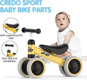 img 1 attached to 🚴 CREDO SPORT Baby Balance Bike | No Pedal Infant 4 Wheels Bicycle | 10-24 Month Toys for 1 Year Old | Birthday Gift | Balance Bike for Toddlers