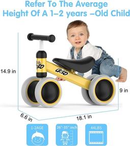 img 2 attached to 🚴 CREDO SPORT Baby Balance Bike | No Pedal Infant 4 Wheels Bicycle | 10-24 Month Toys for 1 Year Old | Birthday Gift | Balance Bike for Toddlers