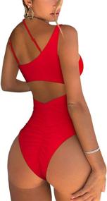 img 3 attached to 👙 QINSEN Spaghetti Strap Keyhole Monokini Swimsuit - Women's Clothing