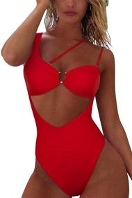 img 2 attached to 👙 QINSEN Spaghetti Strap Keyhole Monokini Swimsuit - Women's Clothing