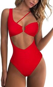 img 4 attached to 👙 QINSEN Spaghetti Strap Keyhole Monokini Swimsuit - Women's Clothing