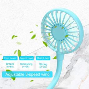 img 2 attached to 💙 Portable Neck Hanging Fan, Hands-Free USB Rechargeable Neckband Fan with Premium Headphone Style Design, Mini Personal Wearable Fan for Office, Outdoor and Travel (2021 Version, BLUE)