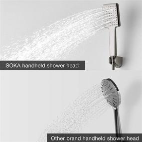 img 1 attached to 🚿 SOKA 10 Inch Rain Shower System Faucets Sets with Rain Shower Head and High Pressure Handheld Shower Head - Square Shower Combo Set, Trim Kit with Valve Pressure Balance - Brushed Nickel Finish