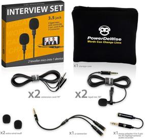 img 1 attached to 🎙️ Optimized Professional Grade Dual Interview Lavalier Lapel Microphones Set - Twin Lav Microphone Kit - Ideal for iPhone Blogging, Vlogging, and Interviews