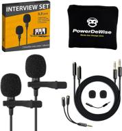 🎙️ optimized professional grade dual interview lavalier lapel microphones set - twin lav microphone kit - ideal for iphone blogging, vlogging, and interviews logo