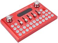 enhanced audio mixer adapter: external sound card for mobile, computer, bluetooth - singing, recording, live broadcast (red) logo