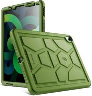 🐢 poetic turtleskin series: ipad air 4 2020 10.9 inch case, heavy duty shockproof, kid friendly silicone cover (olive green) logo