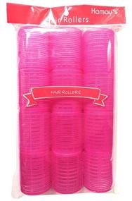 img 1 attached to 🌟 Large Size Jumbo Hair Rollers Curlers - Multicolor Self Grip Cling Nylon Plastic Sticky Curling Tools for Pro Salon Hairdressing or DIY Curly Hairstyles (12PCS, Color Random, 41mm 1-1/2)