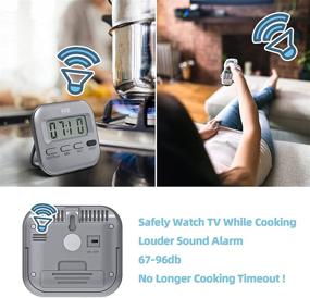 img 1 attached to ⏲️ AAA Battery Included Gray Digital Kitchen Timer - Clear Digits with Minutes and Seconds Button, Loud Alarm, Stand and Magnetic Backing. Ideal for Cooking, Baking, Sports Games, or Office.