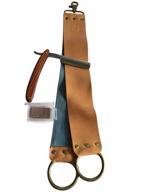 sawtooth shave co straight razor - mahogany wood handle, 7/8 full hollow ground blade built to last for generations - includes strop and sharpening compound logo