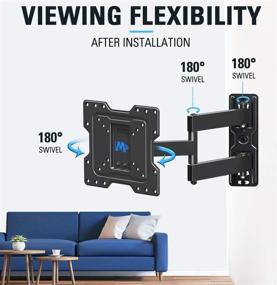 img 1 attached to 📺 Mounting Dream Full Motion TV Wall Mount MD2413-S: Perfect Center Design for 17"-39" TVs, VESA 200 x 200mm, 77lbs. Loading Capacity