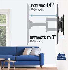 img 3 attached to 📺 Mounting Dream Full Motion TV Wall Mount MD2413-S: Perfect Center Design for 17"-39" TVs, VESA 200 x 200mm, 77lbs. Loading Capacity