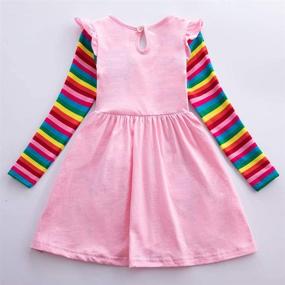 img 3 attached to Яркие хлопковые платья с цветочным и животным принтом для девочек 3-8 лет - JUXINSU