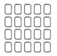 👜 shapenty 20mm / 3/4inch rectangle bag purse snap hook metal loop rings webbing belts buckle for handbag strap diy accessories and bag repair, set of 20 logo