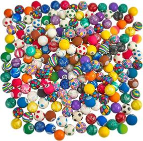 img 1 attached to 🔵 Большой набор из 250 шариков для игр Hi Bounce Bouncy Balls - ассортимент разнообразных шариков диаметром 1 дюйм/27 мм для детских игр, призов на вечеринках, торговых автоматов - красочные и маленькие резиновые упругие шарики