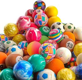 img 4 attached to 🔵 Большой набор из 250 шариков для игр Hi Bounce Bouncy Balls - ассортимент разнообразных шариков диаметром 1 дюйм/27 мм для детских игр, призов на вечеринках, торговых автоматов - красочные и маленькие резиновые упругие шарики