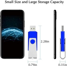 img 2 attached to 💙 KEATHY USB 3.0 Флеш-накопитель 64ГБ - скорость чтения до 100МБ/с, синий дизайн со вращающимся карабином, ультрафлешка памяти типа Pen Drive 64ГБ