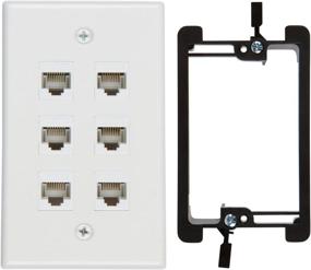 img 4 attached to 🔌 Buyer's Point 6 Port Cat6 Wall Plate, White - Female to Female, Single Gang Low Voltage Mounting Bracket Device (6 Port)