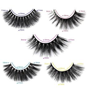 img 2 attached to 👁️ Pack of 15 Pairs 5 Styles Faux Mink False Eyelashes - Natural Dramatic Long Fluffy Light Volume Lashes (15-18MM)