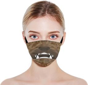 img 2 attached to 🎭 Adjustable Reusable 2Pcs Men Women's Face Mask with EarLoops - Balaclava Bandana