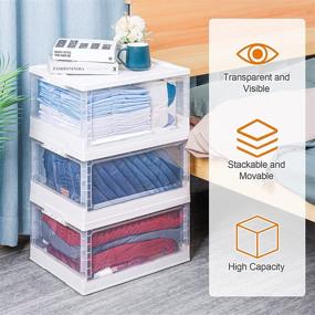 img 3 attached to 📦 Homde X-Large Storage Bins: Collapsible Box Containers with Wheels, Lid, and Handle (3 Pack) - Ideal for Home, Kitchen, and Office Organization