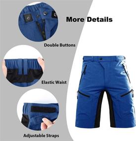 img 2 attached to 🚴 Hiauspor Men's Mountain Bike Shorts: Zipper Pocket Cycling Shorts for MTB Biking