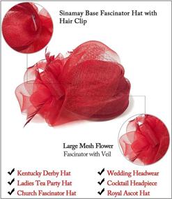 img 3 attached to Sinamay Fascinators Kentucky Church Pillbox Women's Accessories and Special Occasion Accessories