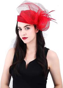 img 2 attached to Sinamay Fascinators Kentucky Church Pillbox Women's Accessories and Special Occasion Accessories