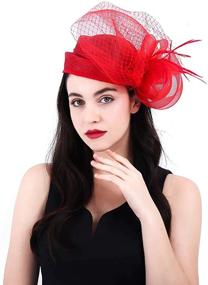 img 4 attached to Sinamay Fascinators Kentucky Church Pillbox Women's Accessories and Special Occasion Accessories