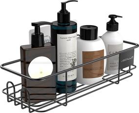 img 4 attached to 🚿 Rustproof Stainless Steel Shower Caddy Basket with 4 Hooks: Wall Mounted Bathroom Shelf for Razor, Sponge, and Shampoo - Organize Your Shower with No Drilling Adhesive