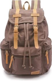 img 4 attached to 🎒 Vintage Canvas Laptop Backpack by Sweetbriar