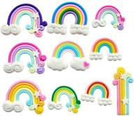 🌈 colorful rainbow slime charm kit: 10pcs chenkou craft resin flatbacks for diy crafts logo