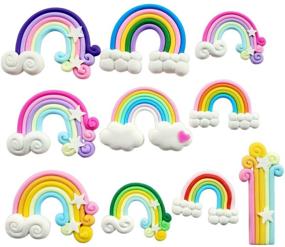 img 3 attached to 🌈 Colorful Rainbow Slime Charm Kit: 10pcs Chenkou Craft Resin Flatbacks for DIY Crafts