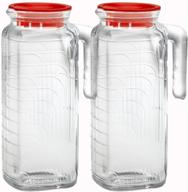 🍶 bormioli rocco gelo glass 1.2l jug, set of 2 with red lid logo