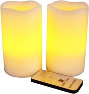 🕯️ flameless led candles flickering pillar set – remote control, battery operated, ivory wax with amber yellow faux flame – christmas décor & mom's gift logo